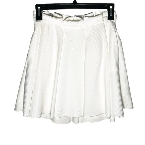 TORN by RONNY KOBO Women’s Ivory Pique knit pleated mini skirt - Picture 1 of 3